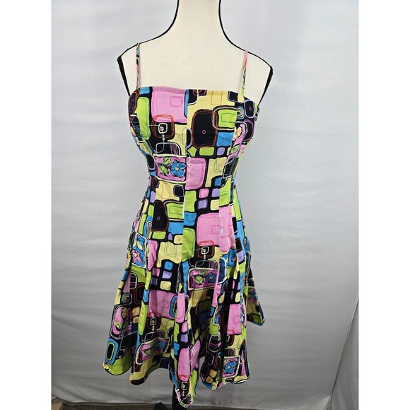 Nine West Dresses & Skirts - Nine West Womens Retro Geometric Floral Fit‎ and Flare Dress Multicolor Size 8